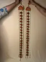 Divya Kamal Latkan – Red Lotus Pearl Hanging🌺Decorative hanging toran for Festival 🔥 decoration / Wooden Lotus Hangings for Ganpati , Diwali , Home Decor, Puja Decor, housewarming, backdrop, mandir