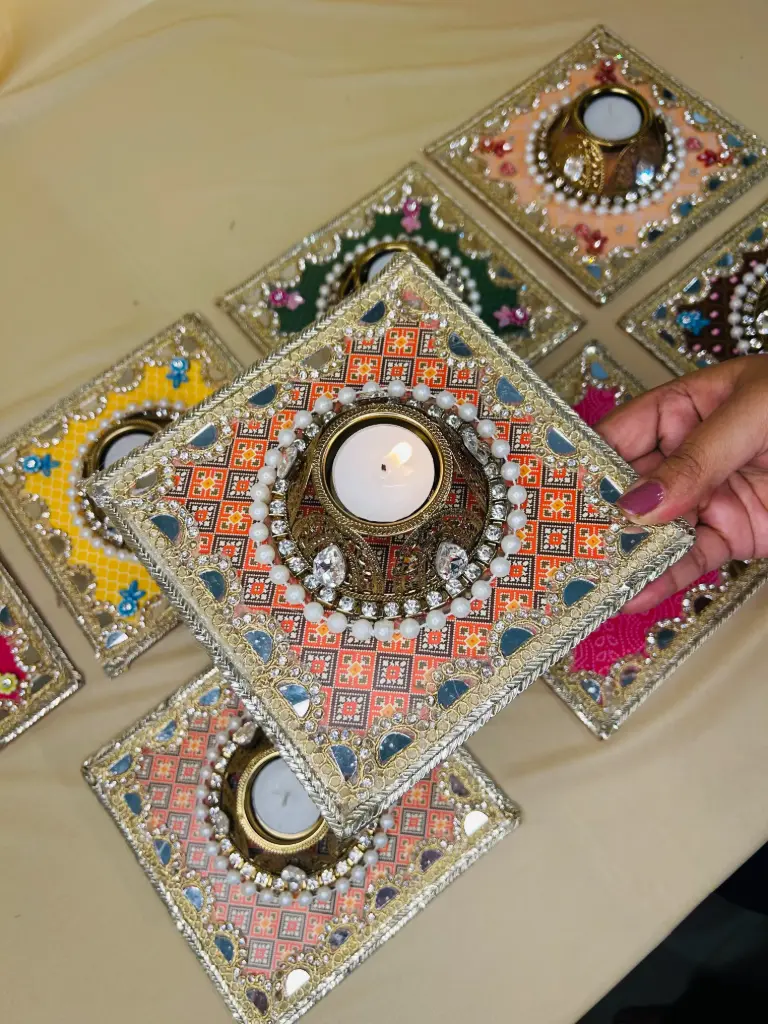 Handcrafted Square Tealight Holders – Multicolor Assortment