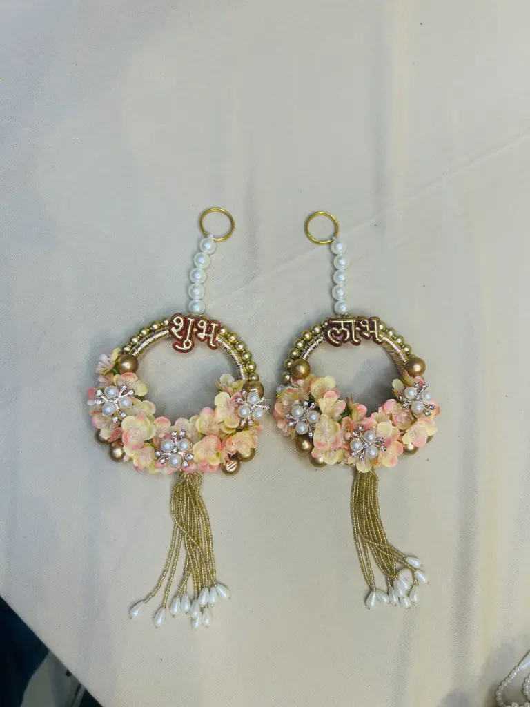 Blossom Blessings Shubh Labh Door Hangings – Floral Elegance for Auspicious Spaces