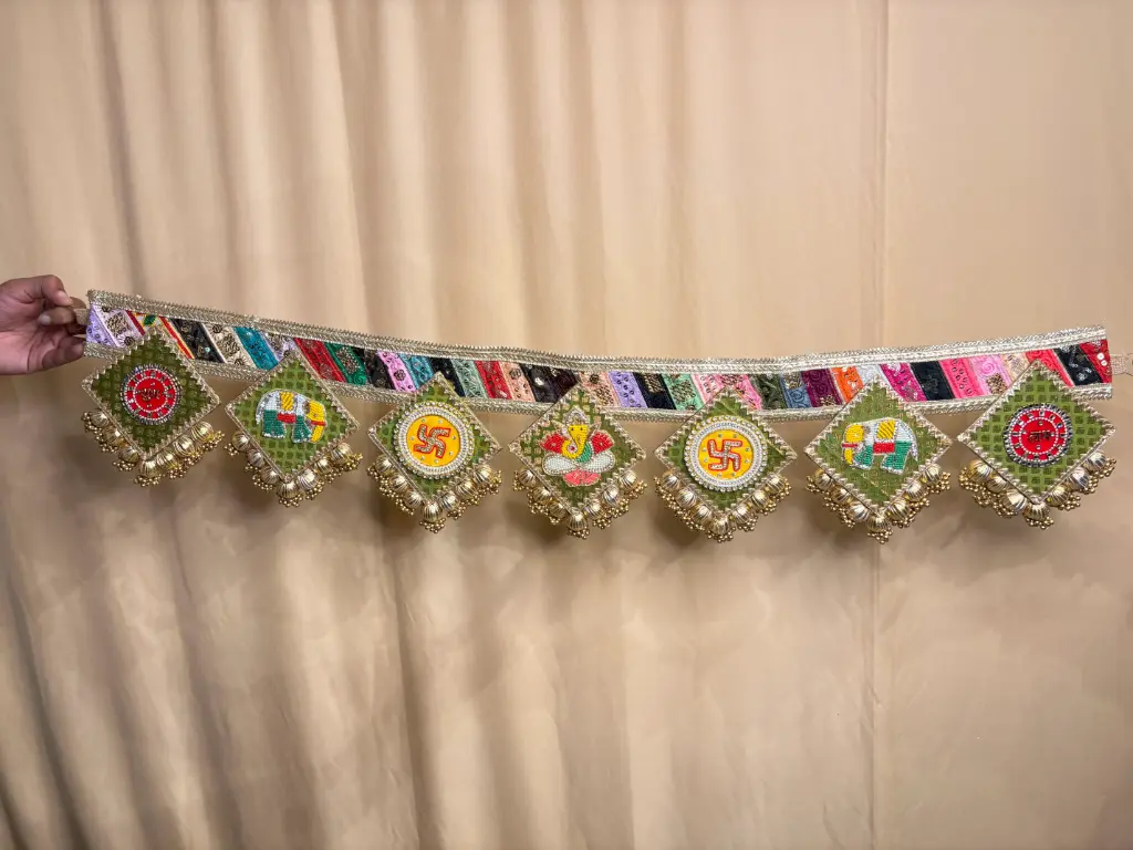 🌼 Traditional Patola Patchwork Toran