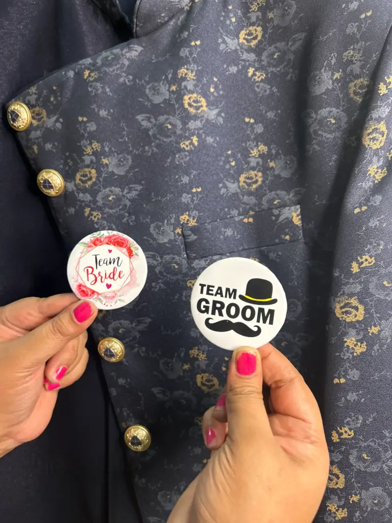 💍Team Bride / Team Groom Vibe Pins(Set of 25)