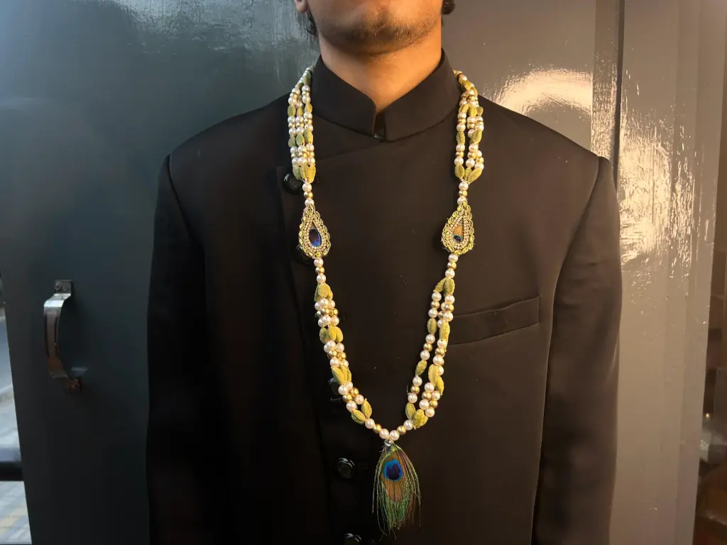 Peacock Royale Elaichi Pearl Groom Mala🦚(50Pcs)