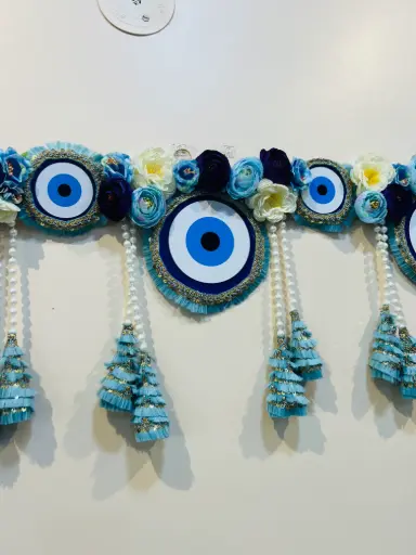 Evil Eye Floral Toran – For Protection & Positivity