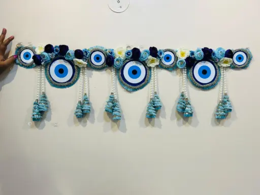 Evil Eye Floral Toran – For Protection & Positivity