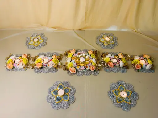 Blossom Glow Floral Tealight Rangoli Set